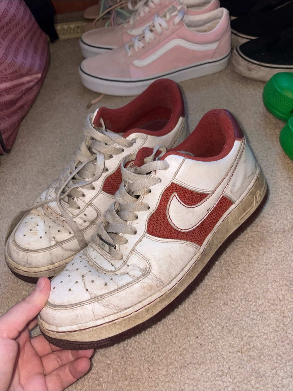 Vintage Nike Low Top Sneakers in White and Red